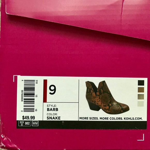 NEW SO Barb Snake-Pattern Ankle Booties Size 9 - Picture 8 of 8